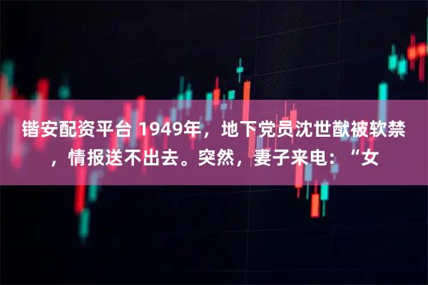 锴安配资平台 1949年，地下党员沈世猷被软禁，情报送不出去。突然，妻子来电：“女